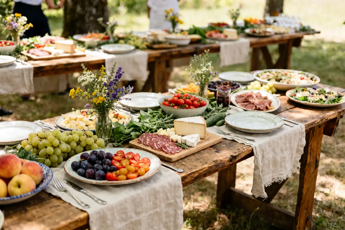 Idée buffet champêtre : 7 recettes et déco pour un repas convivial