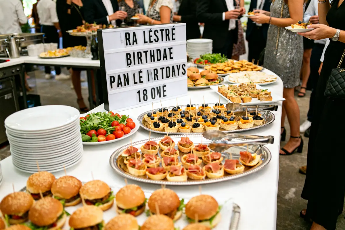 Idée repas anniversaire 18 ans : buffet simple, chic et facile